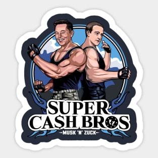 Super Cash Bros - Elon Musk vs Mark Zuckerberg Sticker